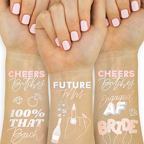 xo, Fetti Future Mrs + Cheers Tattoos - 30 Glitter Styles | Bachelorette Party Decoration, Bridesmaid Favor, Bride to Be Gift + Bridal Shower Supplies xo, Fetti