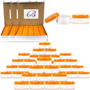(Quantity: 200 Pieces) Beauticom 5G/5ML Round Clear Jars with ORANGE Lids for Scrubs, Oils, Toner, Salves, Creams, Lotions, Makeup Samples, Lip Balms Beauticom