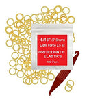5/16 Inch Orthodontic Elastic Rubber Bands, 100 Pack, Natural, Light 2.5 Ounce Small Rubberbands Dreadlocks Hair Braids Fix Tooth Gap, Free Elastic Placer for Braces Prairie Horse Supply Store