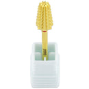 PANA Nail Carbide Volcano Bit - Two Way Rotate use for Both Left and Right Handed - Fast remove Acrylic or Hard Gel - 3/32" Shank - Manicure, Nail Art, Drill Machine (3x Coarse, Gold) PANA