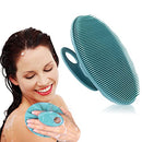 Soft Silicone Body Cleansing Brush Shower Scrubber, Gentle Exfoliating and Massage for all Kinds of Skin (Dark Green) INNERNEED