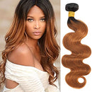 Ombre Body Wave Hair Bundles Ombre Brown Two Tone 1B 30 Body Wave Human Hair Extension Bundles Black Roots to 30