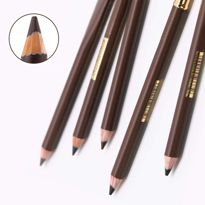 Eyebrow Pencil with Brow Brush 5pcs Pinkiou Waterproof Durable Liner Double-headed Makeup Brow Stylist Longlasting Microblading Pen Kit For Marking Outlining Eye Brow Liners 5 Colors Per Set Pinkiou Store