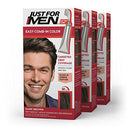 Just For Men Easy Comb-In Color (Formerly Autostop) Mens Hair Dye, Easy No Mix Application - Dark Brown, A-45, 3 Pack Just for Men