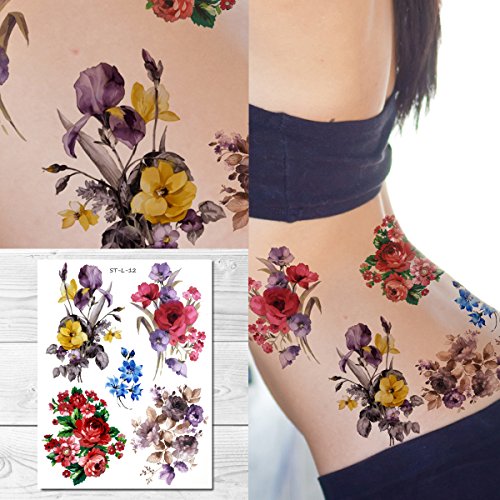 Supperb® Temporary Tattoos - Mix Bouquet of Flowers Supperb