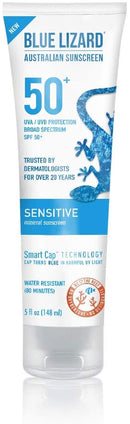 Blue Lizard Sensitive Mineral Sunscreen - No Chemical Actives - SPF 50+ UVA/UVB Protection, 5 Ounce Tube BLUE LIZARD Store