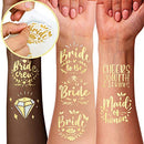 30pc Bachelorette Party Tattoos | Bride Tattoo | Perforated Temporary Metallic Gold Tattoos | Bachelorette Party Decorations | Bridesmaid Gift | Bride to Be Favor Bengum