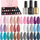 Lavender Violets Gel-Nail-Polish Kit 18-Color Soak off UV LED Nail Gel with No Wipe Base and Top Coat Safe to Use F984 Lavender Violets