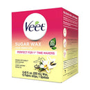 Veet Sugar Wax Hair Remover - Contains 12 Fabric Strips & 1 Spatula with a Temperature Indicator (Pack of 3) Veet