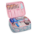 Travel Makeup Bag Large Cosmetic Bag Makeup Case Organizer for Women and Girls (Sky Blue) Narwey