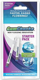 GumChucks Floss Starter Pack | Faster, Easier Flossing! | Great for Braces | Floss Braces in Under 2 Minutes | Reusable Handles + 10 Flossing Tips Gumchucks (GUMCA)