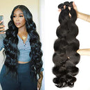Brazilian Body Wave Human Hair Bundles 3 Bundles Body Wave Human Hair 100% Unprocessed Human Hair Weave 18 20 22 inch Body Wave Extension Bundles Natural Black Body Wave 3 Bundles for Black Women Seekomi