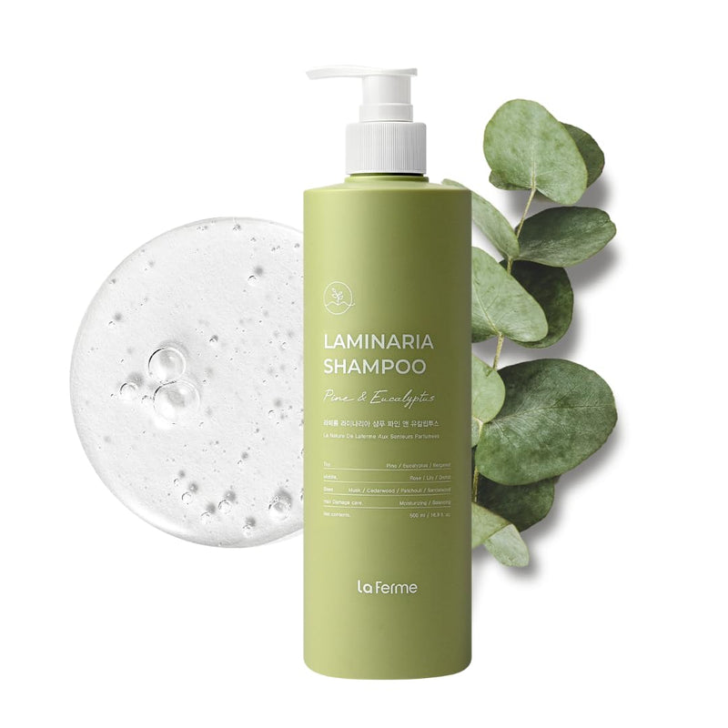 laferme Laminaria Shampoo with Organic Ingredient, Korean Clarifying Shampoo, Hydrating for Dry Hair, Strengthening for Weak Hair, Sulfate & Paraben-Free, for Women & Men, 33.8 FL OZ, Pine Eucalyptus Infinity Warehouse