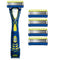 Schick Hydro Skin Comfort Beard Groomer, 4-in-1 Power Razor and Trimmer for Men, 1 Handle and 5 Refills Schick