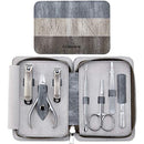 FAMILIFE Manicure Set, 7 in 1 Professional L14 Manicure Pedicure Set Stainless Steel Nail Clipper Set with Noble Portable Gray Travel Case Gift for Women Men FAMILIFE