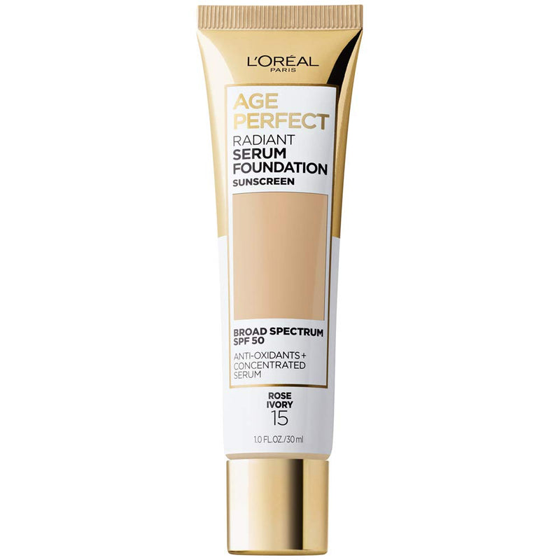 L'Oreal Paris Age Perfect Radiant Serum Foundation with SPF 50, Rose Ivory, 1 Ounce L'Oreal Paris