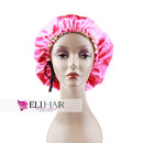 ELIHAIR Stain Bonnet Silky Sleep Cap Adjustable Satin Cap for Night Sleeping Hair Bonnet Reversible Double Layer Rose/Beige ELIHAIR