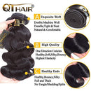 QTHAIR 12A Grade Brazilian Virgin Human Hair Body Wave Hair Bundles/Wigs/Closure/Frontal (32", Hair Bundles) QTHAIR