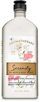 Bath & Body Works Body Care Aromatherapy - Body Wash + Foam Bath - 10 fl oz - Many Scents! (Serenity - Marigold Rose Magnolia) Bath & Body Works