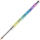 PANA Kolinsky 3D Acrylic Nail Brushes with Liquid Glitter Handle - For Professional Acrylic Powder Liquid Manicure Pedicure (Rainbow Color, Size 5) PANNA