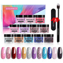 Glitter Dip Powder for Nails 12 Colors Sparkle Dipping Powder Set for Professional and Beginners DIY Nails Dip Manicure Kits No Need UV/Lamp Acrylic Powder Set ETYJO