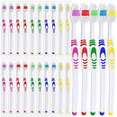 25 Bulk Toothbrushes | Individually Wrapped | Manual Disposable Travel Toothbrush Set for Adults or Kids | Made with a Medium-Soft Large Head | Multi-Color | Travel Toiletry Oral Set Lingito