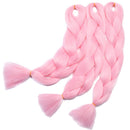 24 Inch Ombre Jumbo Braiding Hair Extensions Jumbo Braid Hair Ombre Long Jumbo Braids For Box Twist Braid Crochet Hair High Temperature Fiber 3 Tone Colored ( 5 Bundles, Pink ) S-noilite