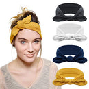 DRESHOW 4 Pack Bow Headband for Women Knotted Hair Band Facial Cloth Headbands DRESHOW