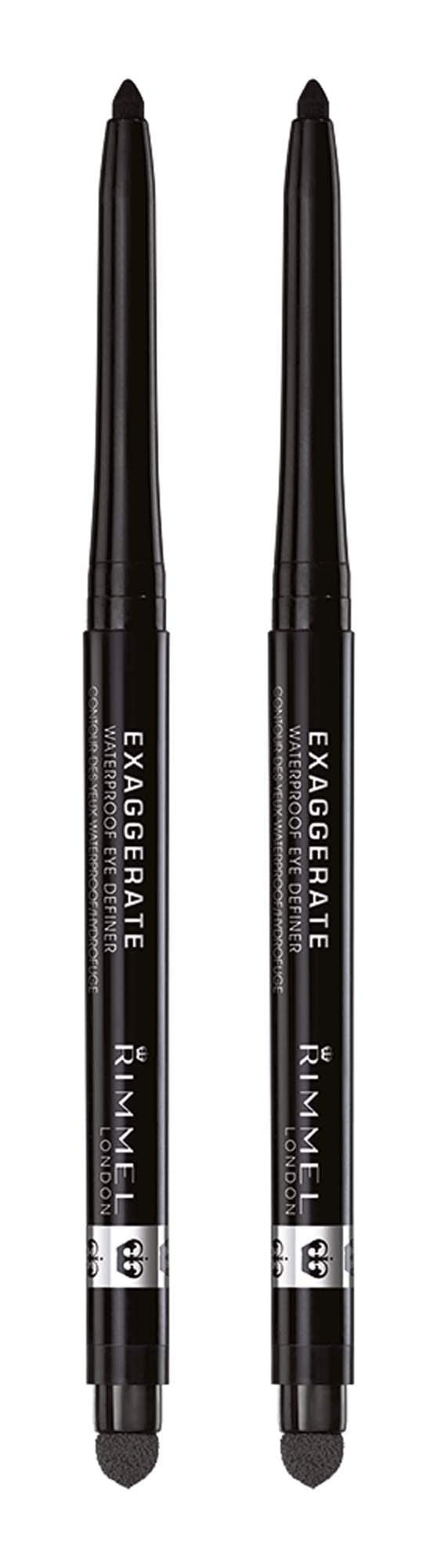 Rimmel London exaggerate auto waterproof eye definer in blackest black, 2 Count Rimmel