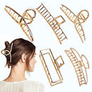 4.7 Inch Large Gold Metal Hair Clips,5PCS Big Hair Claw Clips Strong Jaw Clip Non-Slip Hair Barrettes Clamp for Thick Hair Cute Hair Accessories,Half Bun Hair Clip for Women Girls YUESUO