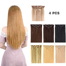 20" Clip in Hair Extensions Remy Human Hair for Women - Silky Straight Long Human Hair Clip on Extensions 75grams 4pieces Dirty Blonde