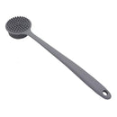 DNC Soft Silicone Back Scrubber Shower Bath Body Brush with Long Handle, BPA-Free, Hypoallergenic, Eco-Friendly (Gray) DNC Store
