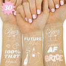 xo, Fetti Future Mrs + Cheers Tattoos - 30 Glitter Styles | Bachelorette Party Decoration, Bridesmaid Favor, Bride to Be Gift + Bridal Shower Supplies xo, Fetti