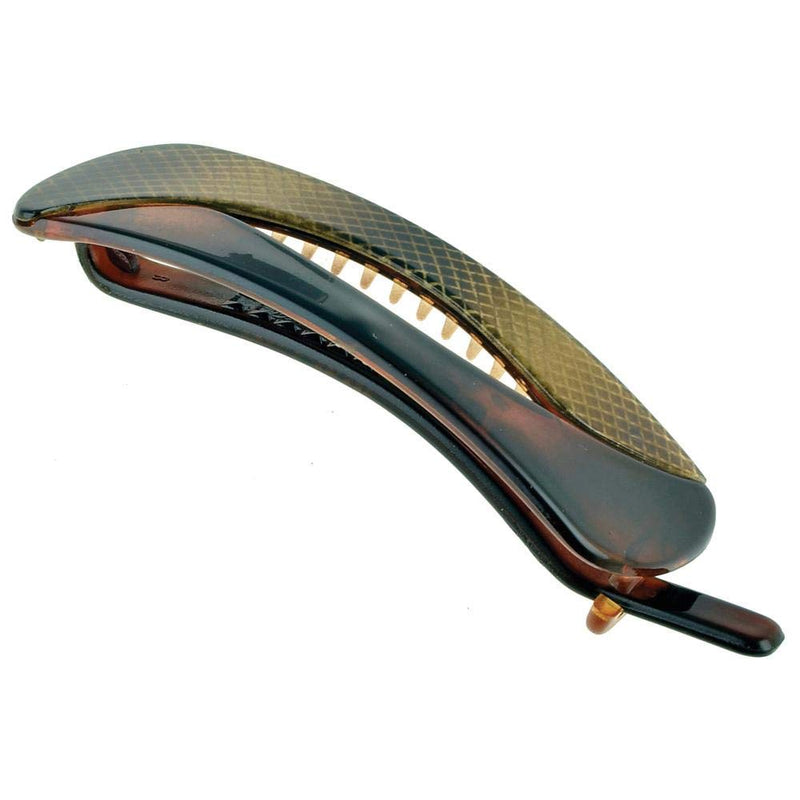 Camila Paris CP2676 French Hair Barrette Clip for Girls Metal Free Closure, Tortoise and Gold, Strong Hold Grip Hair Clips for Women, No Slip Durable Styling Girls Hair Accessories, Made in France Camila