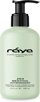 RAYA Menthol Astringent 8 oz (203) | Effective Facial Toner for Combination and Partially Oily Skin Prone to Break-Outs | Helps Refine, Tighten, and Protect pH Balance | Cools, Refreshes and Soothes Infinity Warehouse
