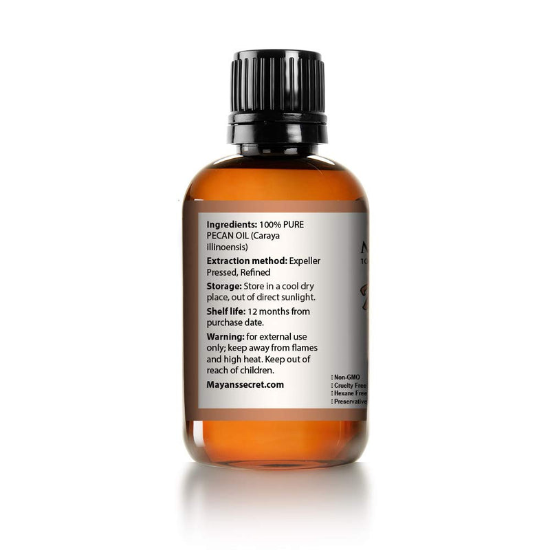 Pecan oil for Skin Tightening, Wrinkles Prevention, Rejuvenate Skin Cells Mayan's Secret