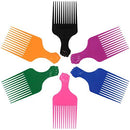 LEADUWAY Hair Pick Comb, Ultra Smooth Fist Hair Picks for Afro Hair, Plastic 6.5 inch Afro Picks for Women and Men, Lift Hair Pick for Curly Hair, Rainbow Set (6 PCS) LEADUWAY