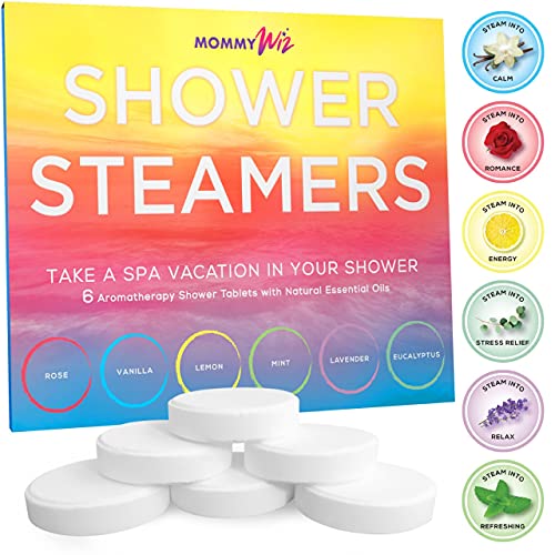 Shower Steamers - Aromatherapy Steamer Shower Bombs for Women with Eucalyptus and Essential Oils –Variety Gift Set of Six Tablets Best for Melting Stress and Relaxing - Unique Gifts for Women Mommy Wiz