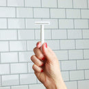 Double Edge Safety Razor for Women, Safety Razor with 10 Blades, Women Razor, Fits All Double Edge Razor Blades, Plastic Free (White) Green Estate