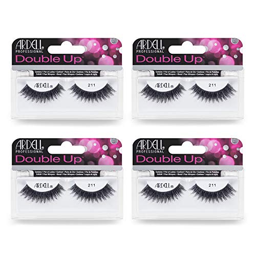 Ardell False Eyelashes Double up 211, Delicate Feminine Aura effect, 4 pack Ardell