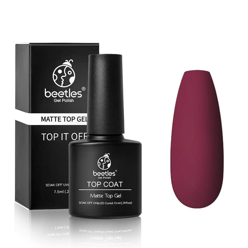 Beetles Gel No Wipe Matte Top Coat - Soak Off Nail Lamp Gel Nail Polish Matte Finish and Long Lasting for Christmas Gift Set Gel Nail Kit beetles Gel Polish