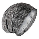 Satin Lined Hair Cover Sleep Cap - Adjustable Stay on No Fading Slouchy Skull Night Sleeping Beanie for Frizzy Natural Curly Hair Protection - Heather Black GB Selected