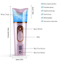 Nano Facial Mister with Skin Analyzer Moisture Tester, FANTEXY Portable Mini Cool Face Mist Steamer with USB, Handy Facial Sprayer for Eyelash Extensions, Face Moisturizing,Hydration Refreshing FANTEXY