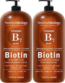 Biotin Shampoo and Conditioner Set for Hair Growth and Thinning Hair – Thickening Formula for Hair Loss Treatment – For Men & Women – Anti Dandruff - 16.9 fl Oz NEW YORK BIOLOGY THE ULTIMATE COSMECEUTICALS