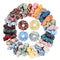 30 Pcs Hair Scrunchies Velvet Hair Chiffon and Linen Satin Elastic Flower Scrunchies Bobbles Soft Hair Ties Ropes Ponytail Holder Hair Accessories, Great for halloween Thanksgiving day and Christmas N-D