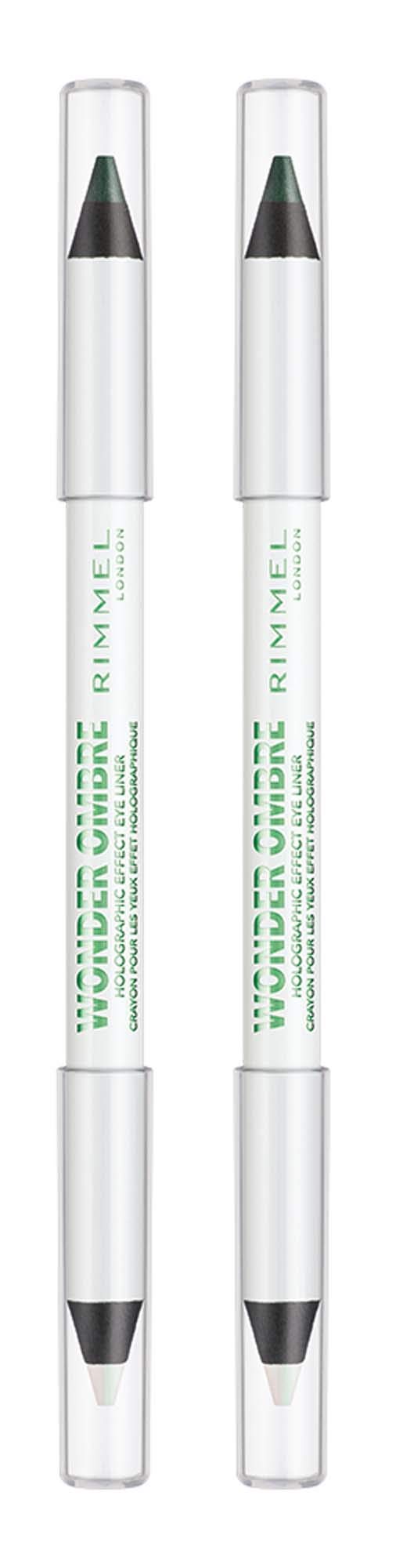 Rimmel Wonder ombre eyeliner, galactic green, 2 Count Rimmel