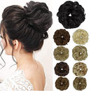 OKHOTY Hair Bun Extensions Messy Curly Hair Scrunchies Hairpieces Synthetic Donut Updo Hair Pieces for Women Girls(1PCS Natural Black ) OKHOTY