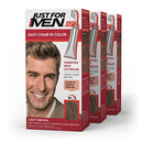 Just For Men Easy Comb-In Color (Formerly Autostop) Mens Hair Dye, Easy No Mix Application - Light Brown, A-25, 3 Pack Just for Men