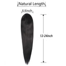 Seelaak 24 Inch Straight Ponytail Hairpiece for Black Women Straight Drawstring Ponytail Human Hair seelaak