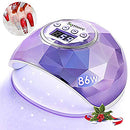 Skymore 86W LED Nail Lamp, Professional Nail Dryer with 4 Timer Setting, Portable Curing Lamp for Gel Nail Polish, Automatic Sensor & LCD Display, Manicure Pedicure Tools for Home Salon Skymore